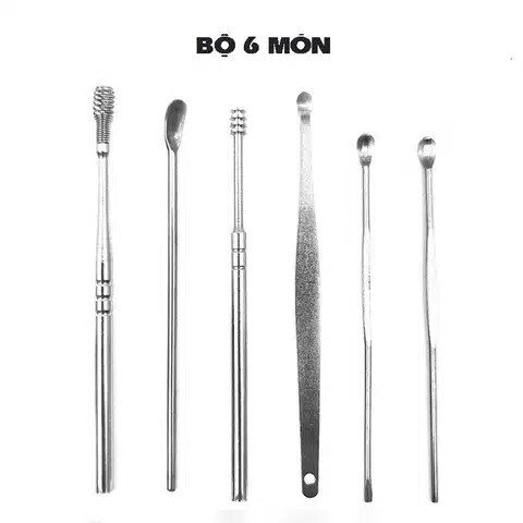 Bộ dụng cụ lấy ráy tai - hàng cao cấp - túi da màu vàng - Ảnh 4